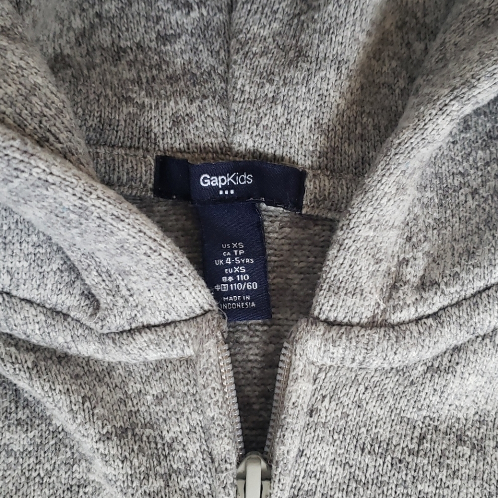 GAP KIDS Gray Zip-up Hoody Sweater Size XS